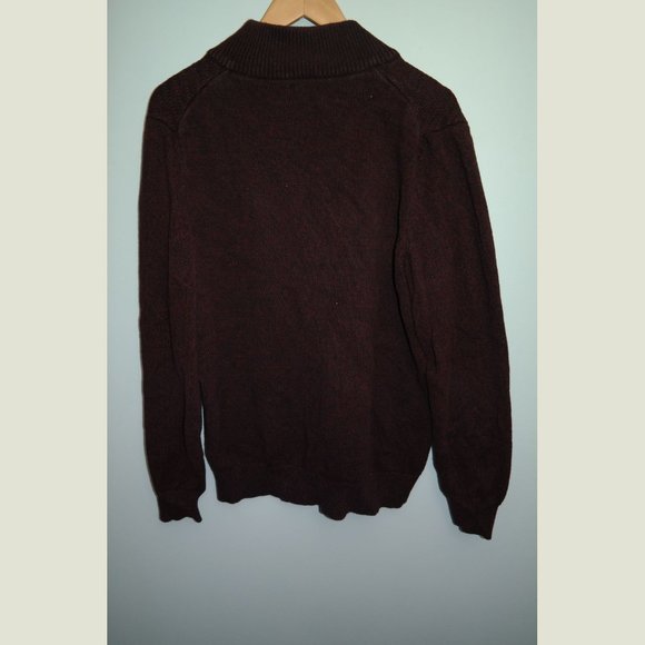 Calvin Klein Mens L Maroon Half Zip kint Sweater - Picture 3 of 3